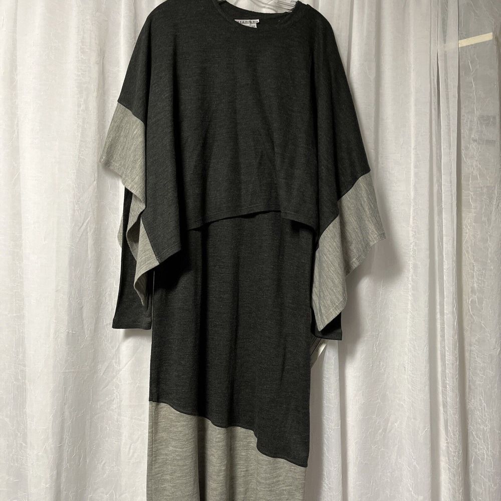I.K.C. For Country Wear Women's Dress & Poncho Set Gray Size 2X